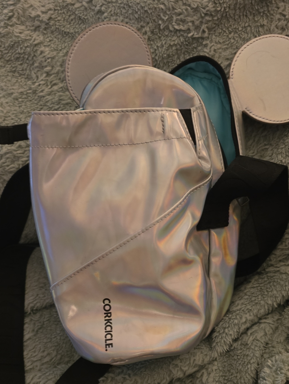 Corkcicle Iridescent Holographic Silver Crossbody Bag